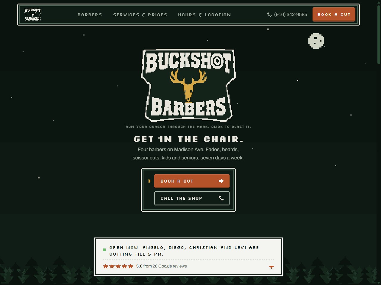 Interface design for Buckshot Barbers